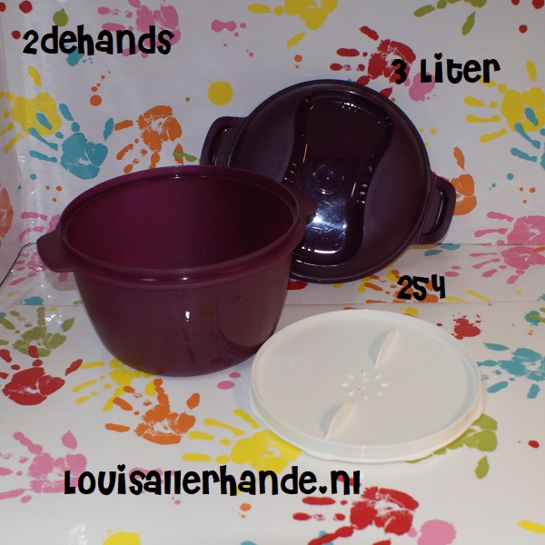 Mand hebben zich vergist ik heb het gevonden Tupperware 2dehands rijstemaker 3 Liter paars / creme ( maxi graankoker )  (254) - Louis Allerhande