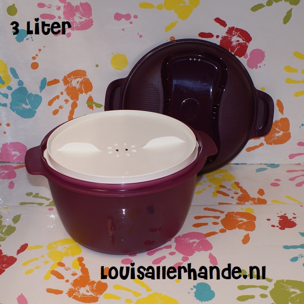 Trottoir partij Raad Tupperware rijstemaker large 3 Liter paars / creme ( maxi graankoker ) -  Louis Allerhande